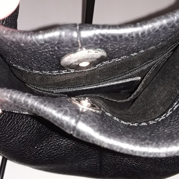 Coach Penelope Black Pebbled Leather  Shoulder Bag & Checkbook Cover - GUC - Picture 4 of 13